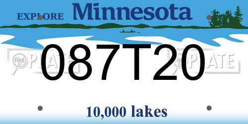 087T20 Minnesota License Plate