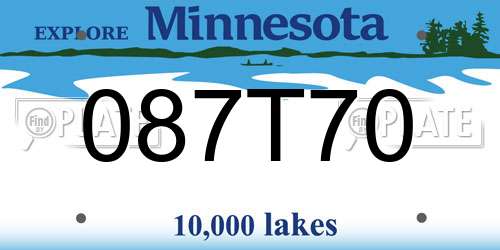 087T70 Minnesota License Plate