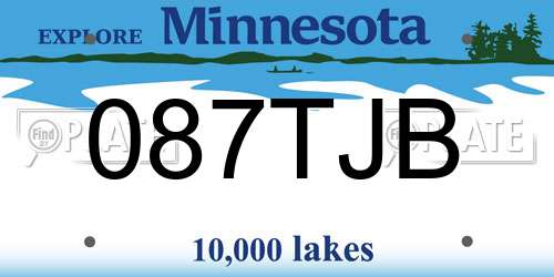 087TJB Minnesota License Plate