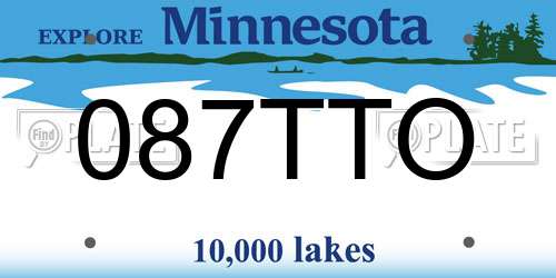 087TTO Minnesota License Plate