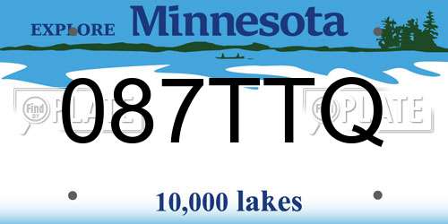 087TTQ Minnesota License Plate