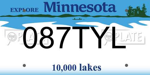 087TYL Minnesota License Plate