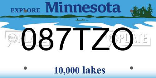 087TZO Minnesota License Plate