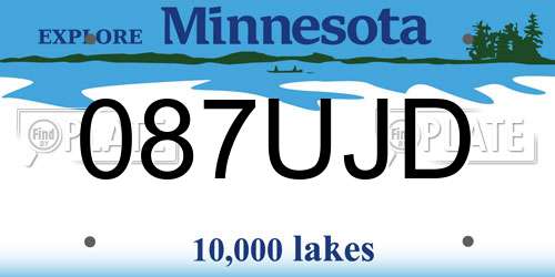 087UJD Minnesota License Plate
