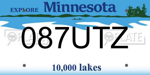 087UTZ Minnesota License Plate