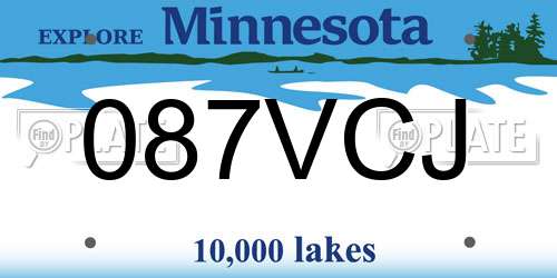 087VCJ Minnesota License Plate