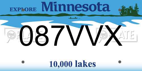 087VVX Minnesota License Plate