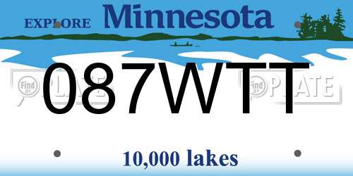 087WTT Minnesota License Plate