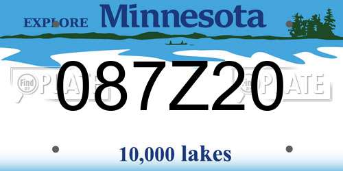 087Z20 Minnesota License Plate