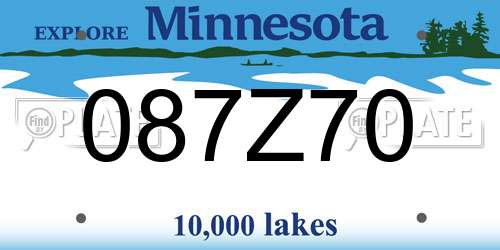087Z70 Minnesota License Plate