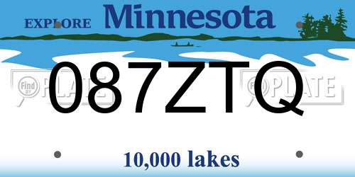 087ZTQ Minnesota License Plate