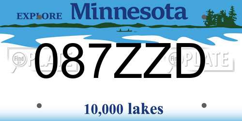 087ZZD Minnesota License Plate