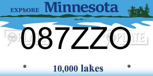 087ZZO Minnesota License Plate