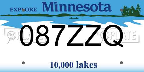 087ZZQ Minnesota License Plate