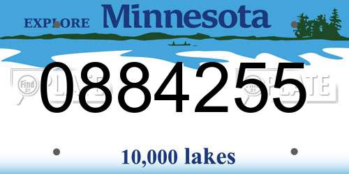 0884255 Minnesota License Plate