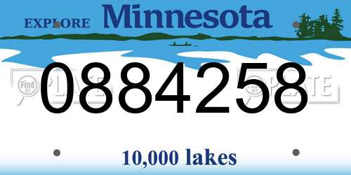 0884258 Minnesota License Plate