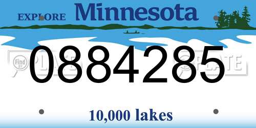 0884285 Minnesota License Plate