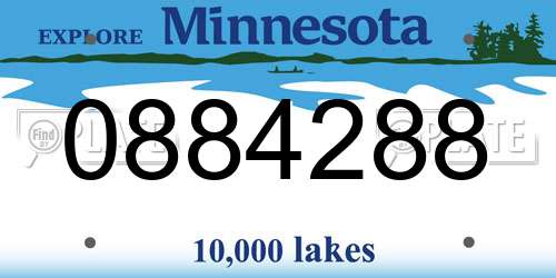 0884288 Minnesota License Plate