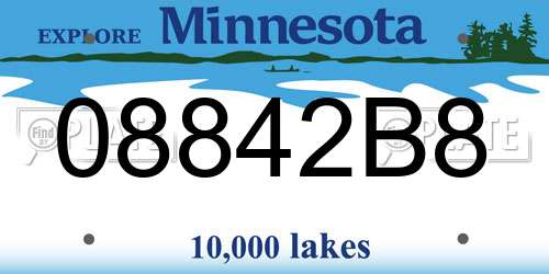 08842B8 Minnesota License Plate