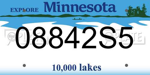 08842S5 Minnesota License Plate