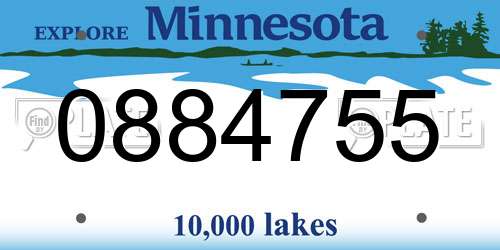 0884755 Minnesota License Plate