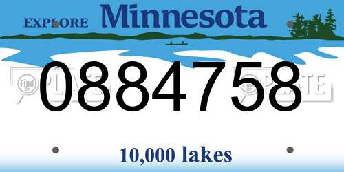 0884758 Minnesota License Plate