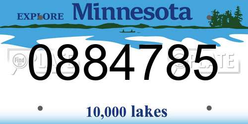 0884785 Minnesota License Plate
