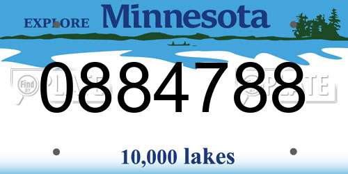 0884788 Minnesota License Plate