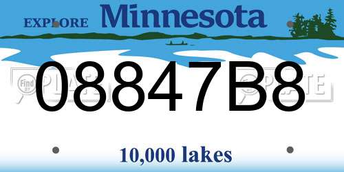 08847B8 Minnesota License Plate