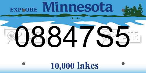 08847S5 Minnesota License Plate