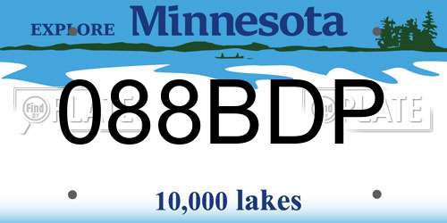 088BDP Minnesota License Plate