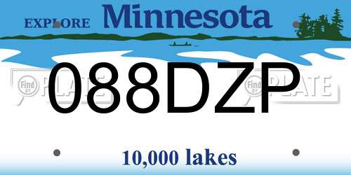 088DZP Minnesota License Plate