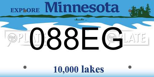 088EG Minnesota License Plate