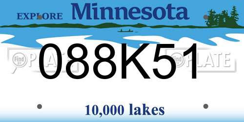 088K51 Minnesota License Plate