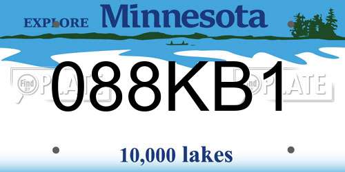 088KB1 Minnesota License Plate