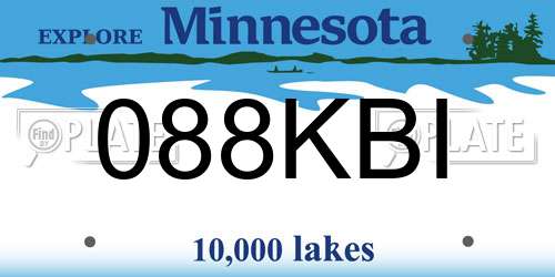 088KBI Minnesota License Plate