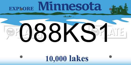 088KS1 Minnesota License Plate