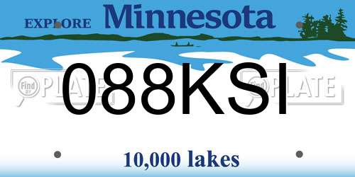 088KSI Minnesota License Plate