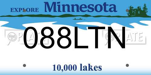 088LTN Minnesota License Plate