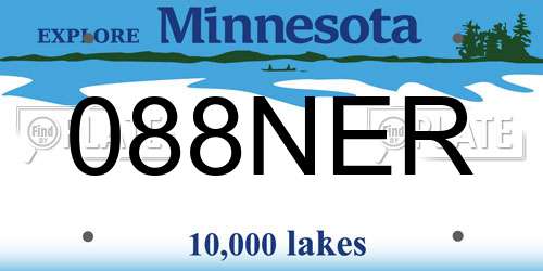 088NER Minnesota License Plate