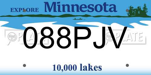 088PJV Minnesota License Plate