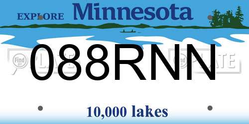 088RNN Minnesota License Plate