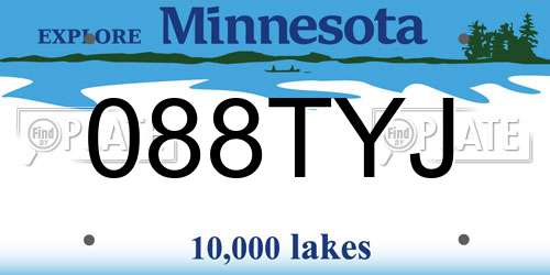 088TYJ Minnesota License Plate