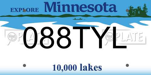 088TYL Minnesota License Plate