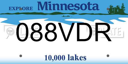 088VDR Minnesota License Plate