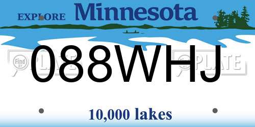 088WHJ Minnesota License Plate