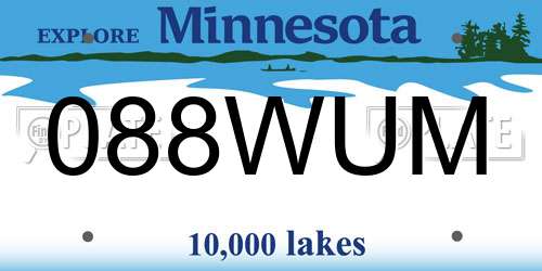 088WUM Minnesota License Plate