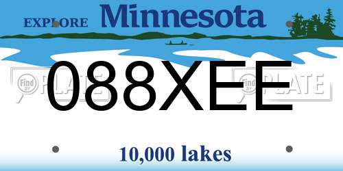 088XEE Minnesota License Plate