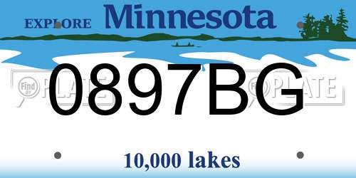 0897BG Minnesota License Plate
