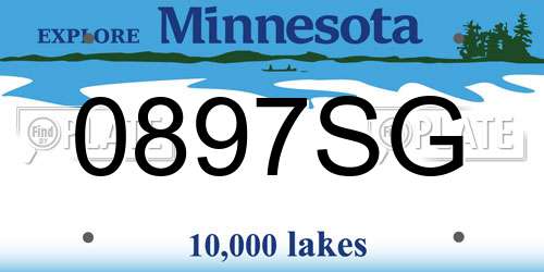 0897SG Minnesota License Plate
